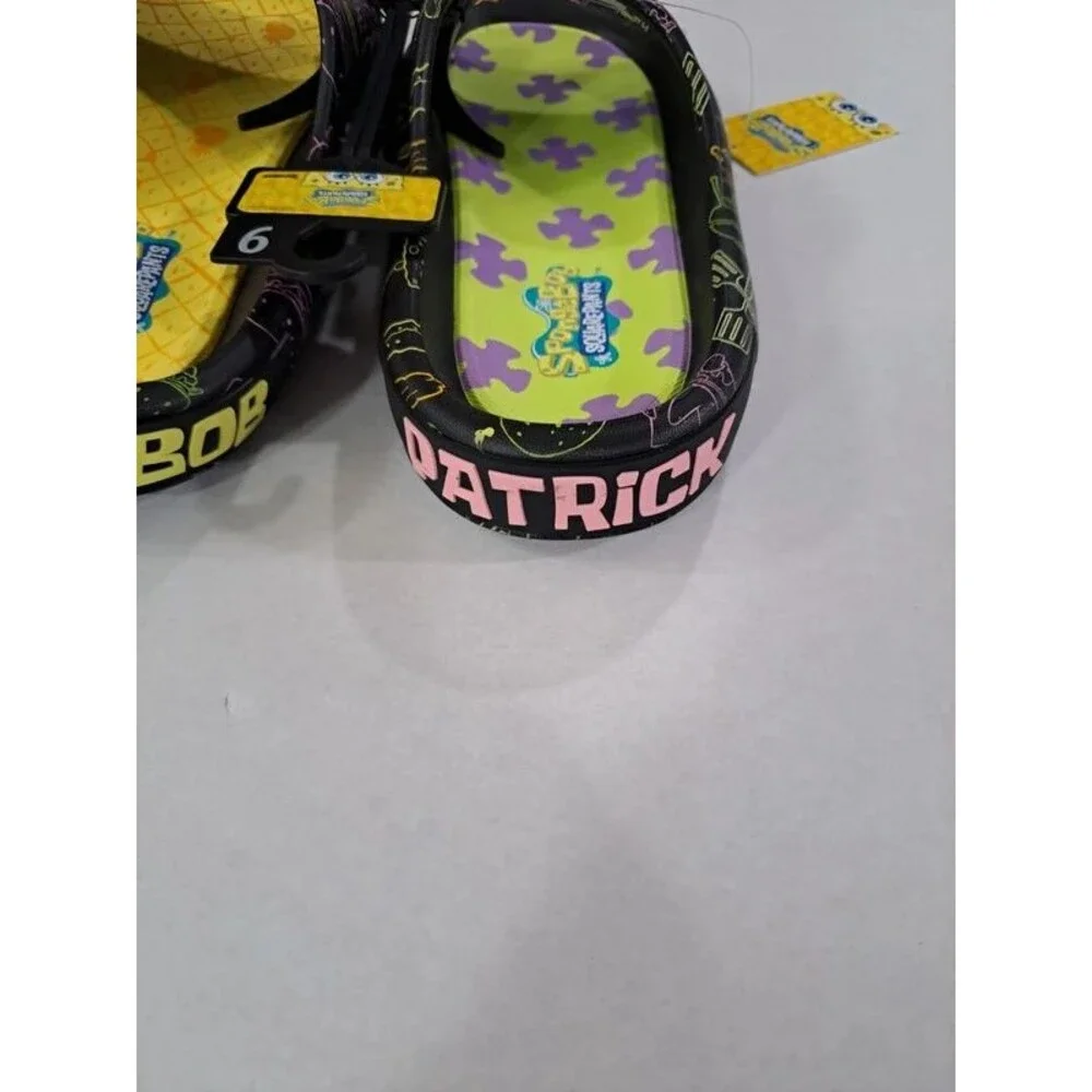 Sponge Bob & Patrick Waterproof Lightweight 2D Sandals Men's Size 9